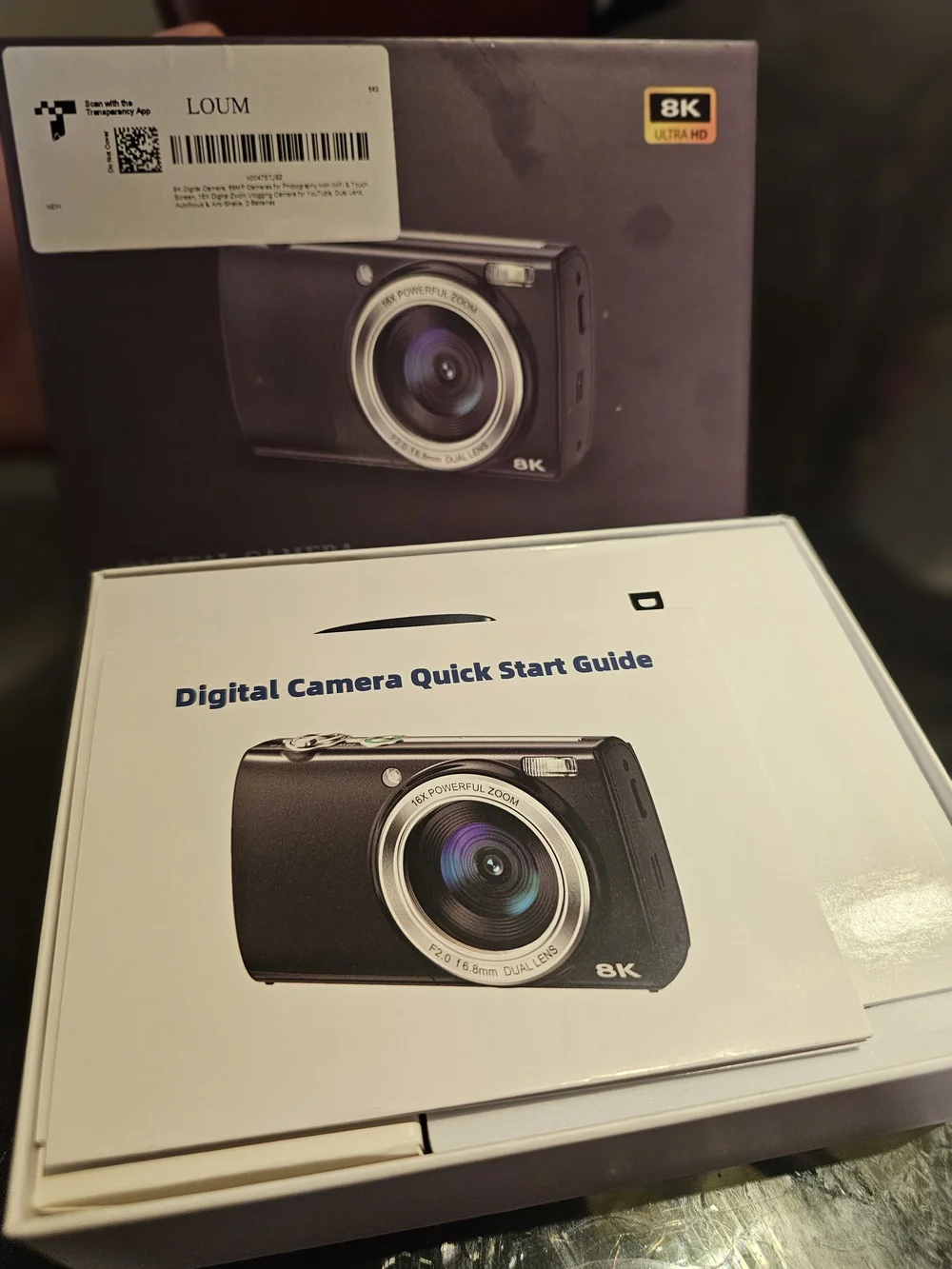 8K Digital Camera (Black) - Touchscreen Vlogging Camera with 16X Zoom